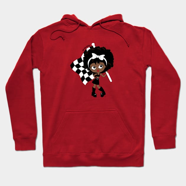 Hot Rod Hottie, Winner Takes All! Race Day, Black Race Fans Hoodie by Morrissey OC